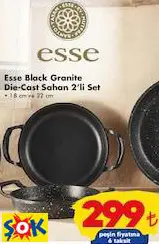 ESSE BLACK GRANİTE DİE-CAST SAHAN 2’Lİ SET 18 CM VE 22 CM